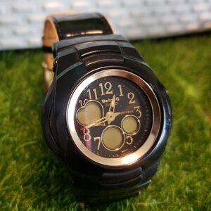 Casio Baby-G Gloss Gold Enamel Leather Strap Ladies Watch BG-92L-1B